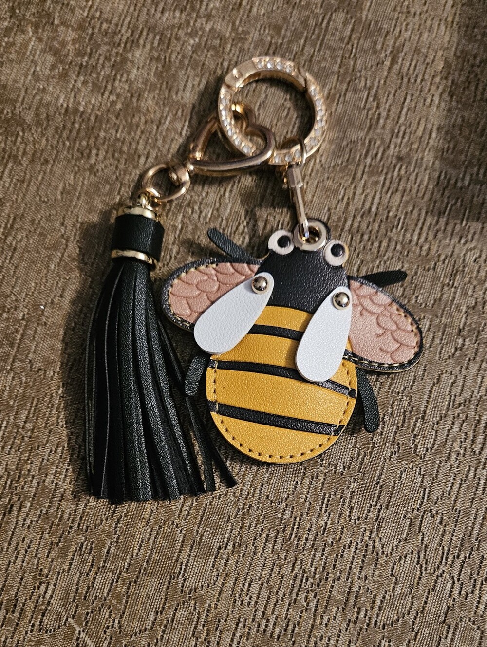 Bee Tassel Keychain Bag Charm - Yellow and Black